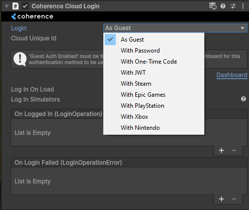 Cloud Login Component